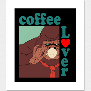 Coffee Lover Gorilla Posters and Art